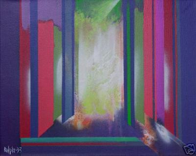 Sample artwork by Louis Belzile (Born 1929), known for abstract painting, political commentary - View similar artists and auction records
